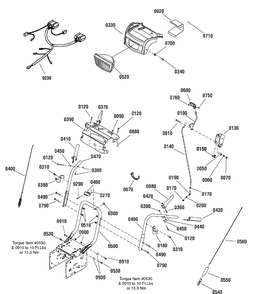 Handles And Controls Group Diagram and Parts List for 1695691 2009 Briggs and Stratton Snow Blower